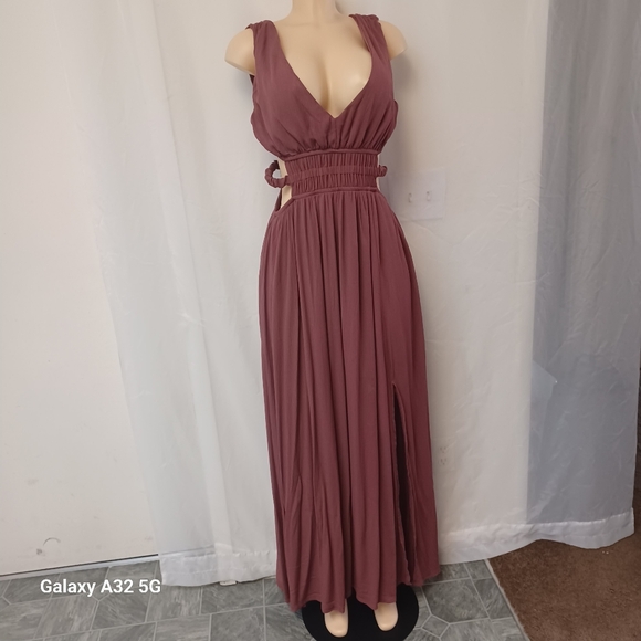 Rue21 Dresses & Skirts - Rue21 Pink and Purple Ruched Pleated Maxi Gown Size L